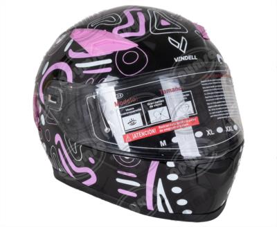 CASCO CERRADO DOBLE VISOR DOODLE LILA L VENDELL 129 