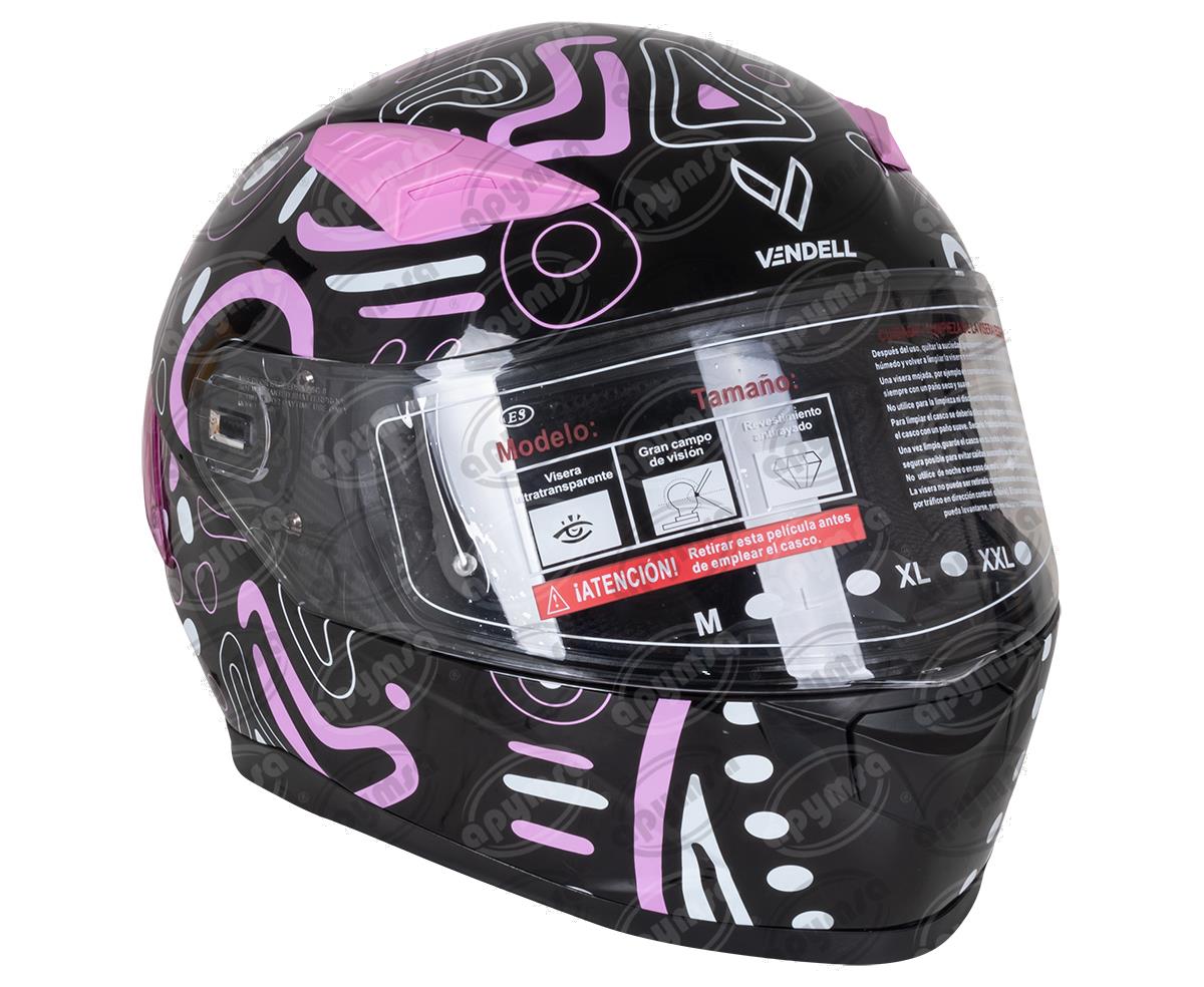 CASCO CERRADO DOBLE VISOR DOODLE LILA L VENDELL 129 