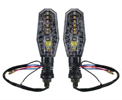 DIRECCIONAL LED MOTOCICLETA DELANTERA (JUEGO 2 PZAS) C/LUZ AUXILIAR BLANCA 12V VENDELL PF-01 