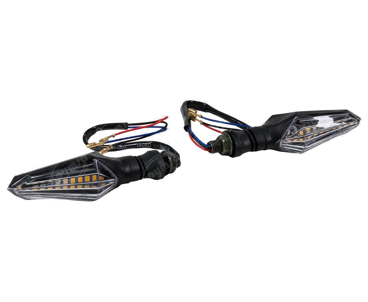 DIRECCIONAL LED MOTOCICLETA DELANTERA/TRASERA HARD AMBAR-BLANCO JUEGO 2 PZ 12V VENDELL  P-43S W 