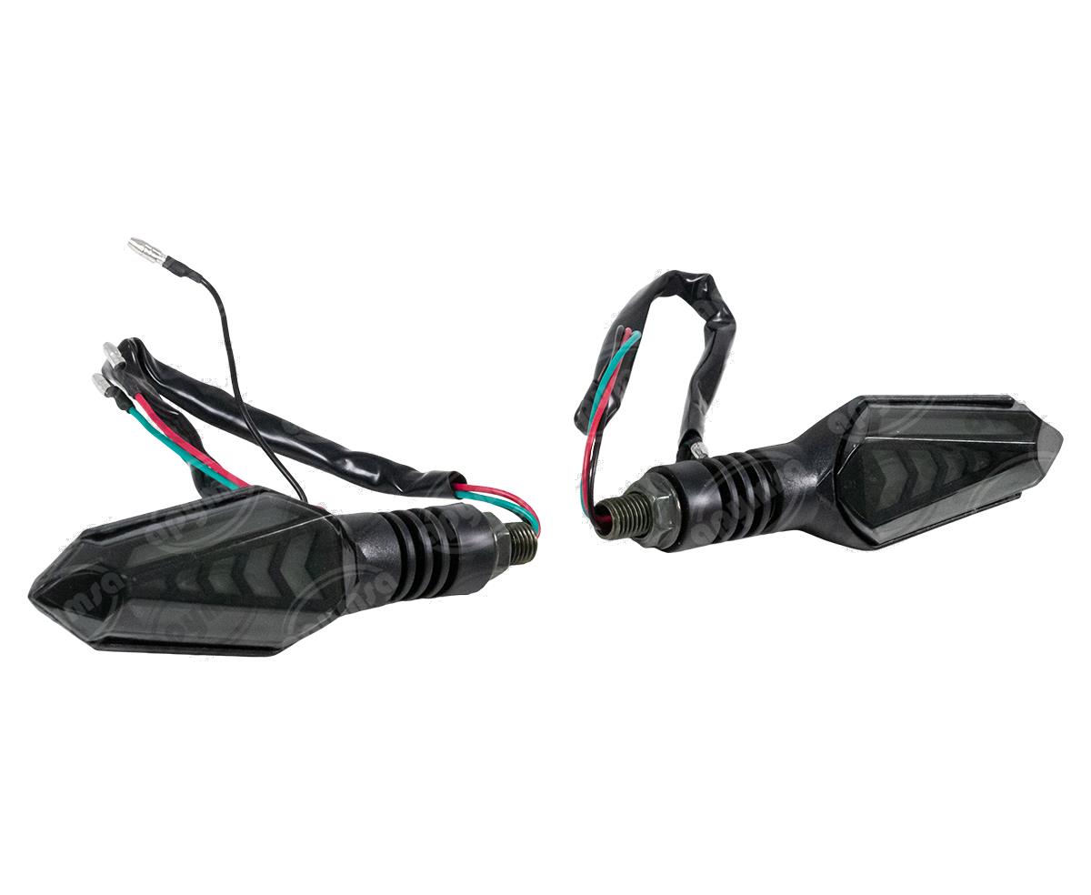 DIRECCIONAL LED MOTOCICLETA DELANTERA/TRASERA AVATAR AMBAR-ROJO JUEGO 2 PZ 12V VENDELL  P-45S R 