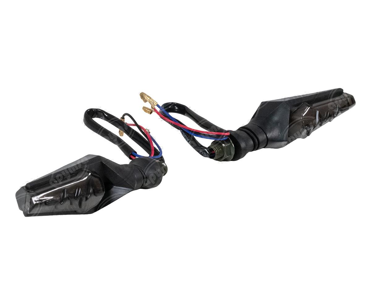 DIRECCIONAL LED MOTOCICLETA DELANTERA/TRASERA PULSO AMBAR-ROJO JUEGO 2 PZ 12V VENDELL  P-47S R 