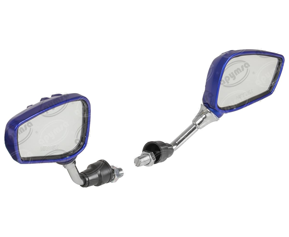ESPEJO MOTOCICLETA MANO CALAVERA AZUL VENDELL H2665 