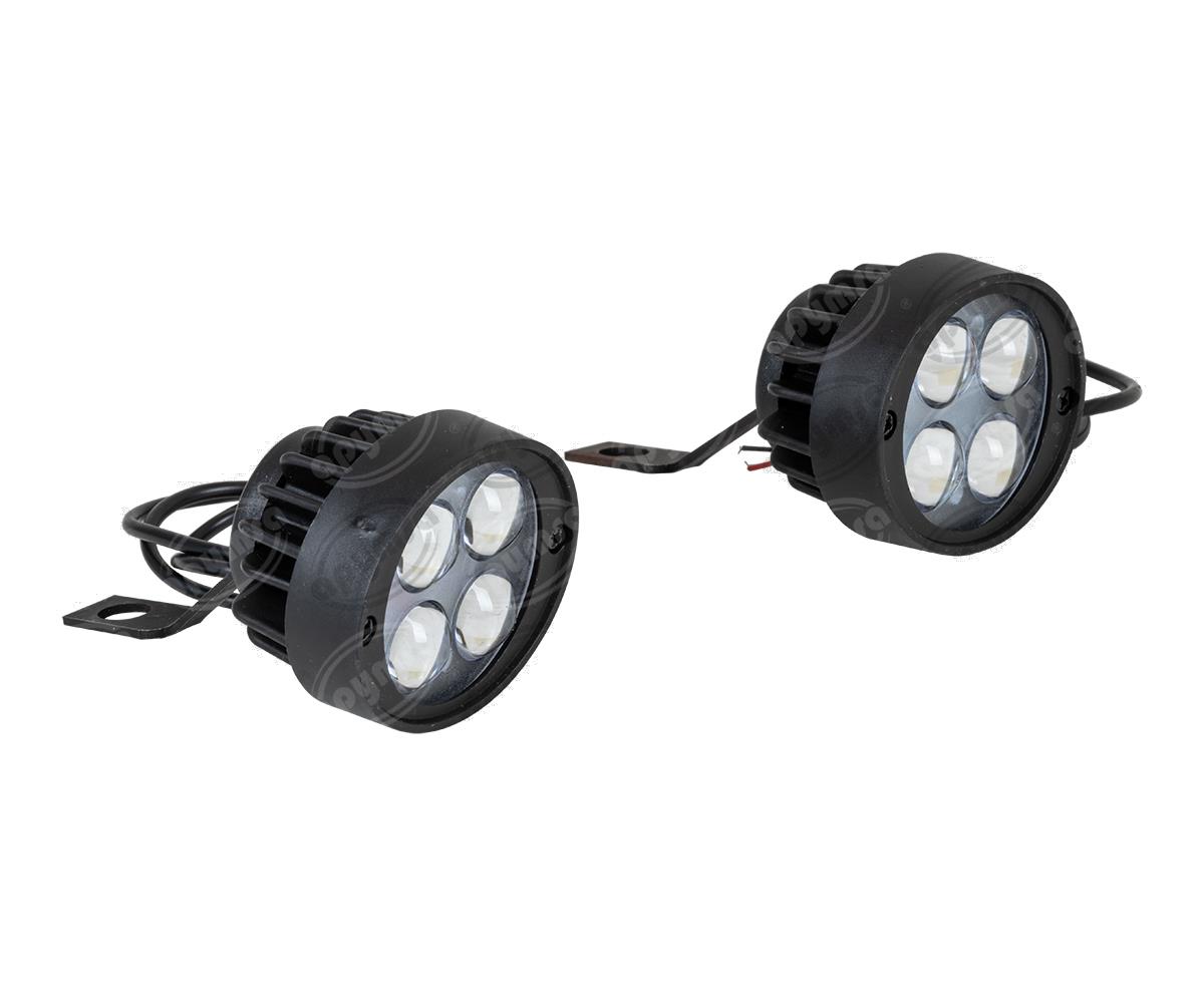 FARO AUXILIAR LED MOTOCICLETA 4 LEDS, LUZ NORMAL Y DESTELLO, 12V (JUEGO 2 PZAS) VENDELL J6041090302 