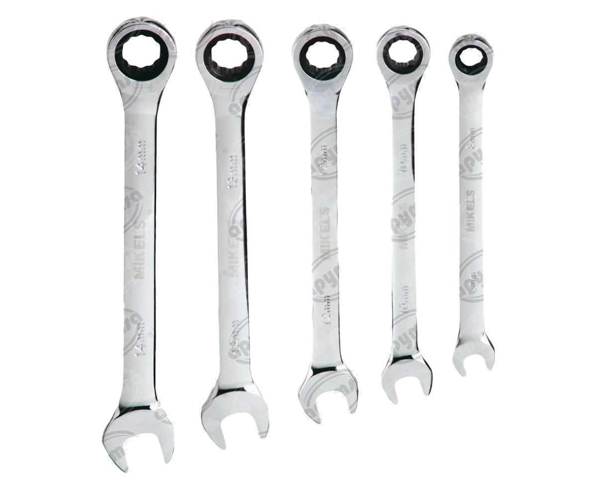 JUEGO LLAVES MILIMETRICAS CON MATRACA 5 PZ
 MIKELS SLCM-5 