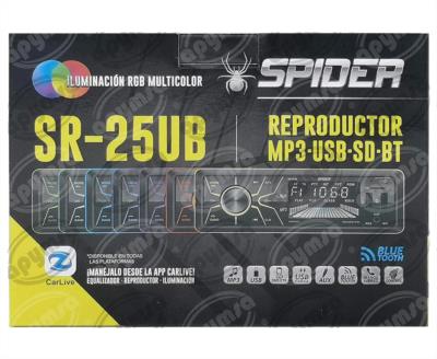 AUTOESTEREO AUTOMOTRIZ MP3, USB, SD CARD, AUX, BLUETOOTH HF SPSR25UB 