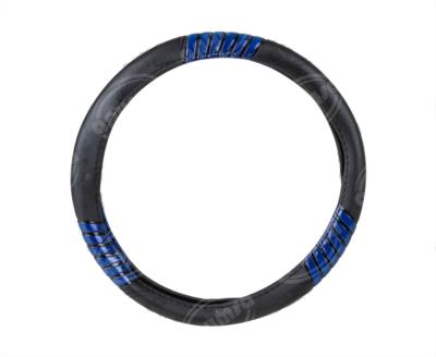 CUBRE VOLANTE AUTOMOTRIZ NEGRO CON REFLEJANTE AZUL RAYAS CARRERA TUNIX FU-3-1060NB 
