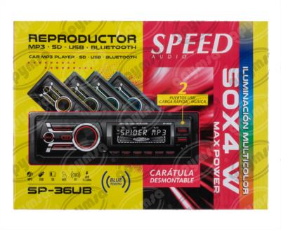 AUTOESTEREO AUTOMOTRIZ AM/FM 12V REPRODUCTO MP3.SD.USB.BLUETOOTH, CARATULA DESMONTA HF SP-36UB 