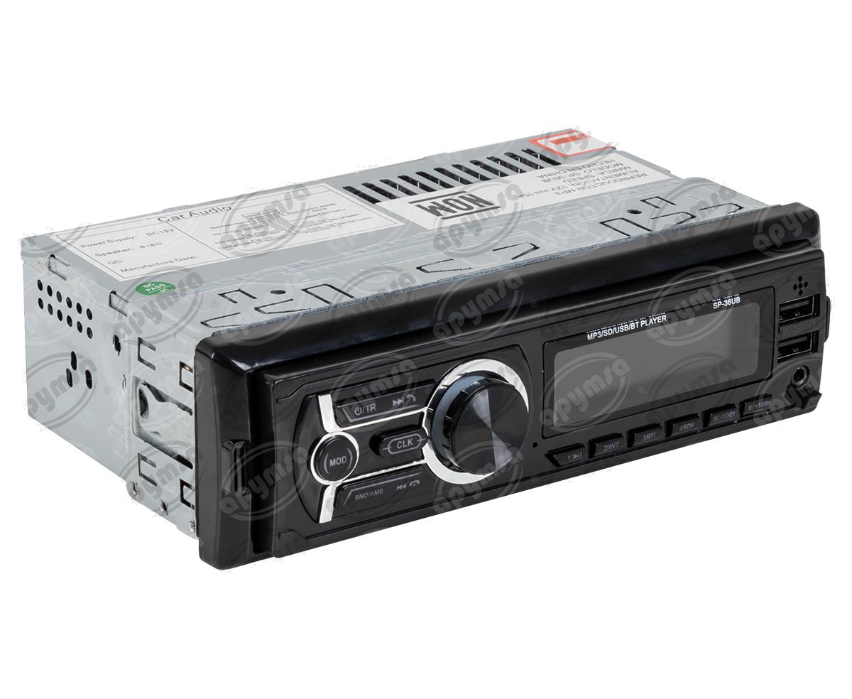 AUTOESTEREO AUTOMOTRIZ AM/FM 12V REPRODUCTO MP3.SD.USB.BLUETOOTH, CARATULA DESMONTA HF SP-36UB 