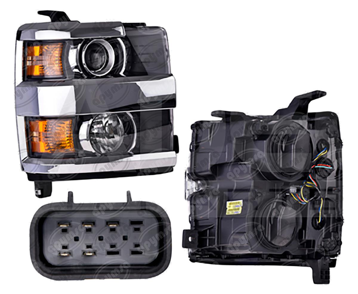 UNIDAD PRINCIPAL FARO CV SILVERADO 3500 15-18 C/LUPA BISEL CROMADO DEPO 019-0639-12 