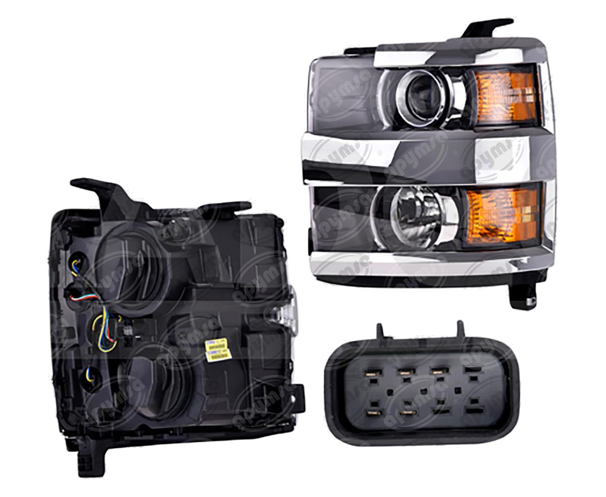 UNIDAD PRINCIPAL FARO CV SILVERADO 3500 15-18 C/LUPA BISEL CROMADO DEPO 019-0639-13 