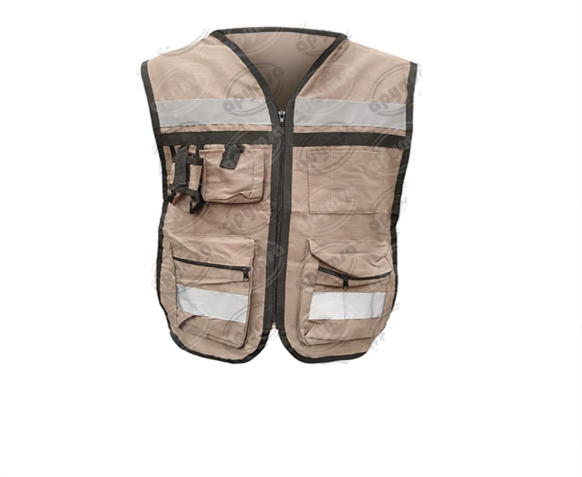 CHALECO BRIGADISTA 100% ALGODÓN BEIGE UNITALLA APYMSA SAFETY CTB100-B 