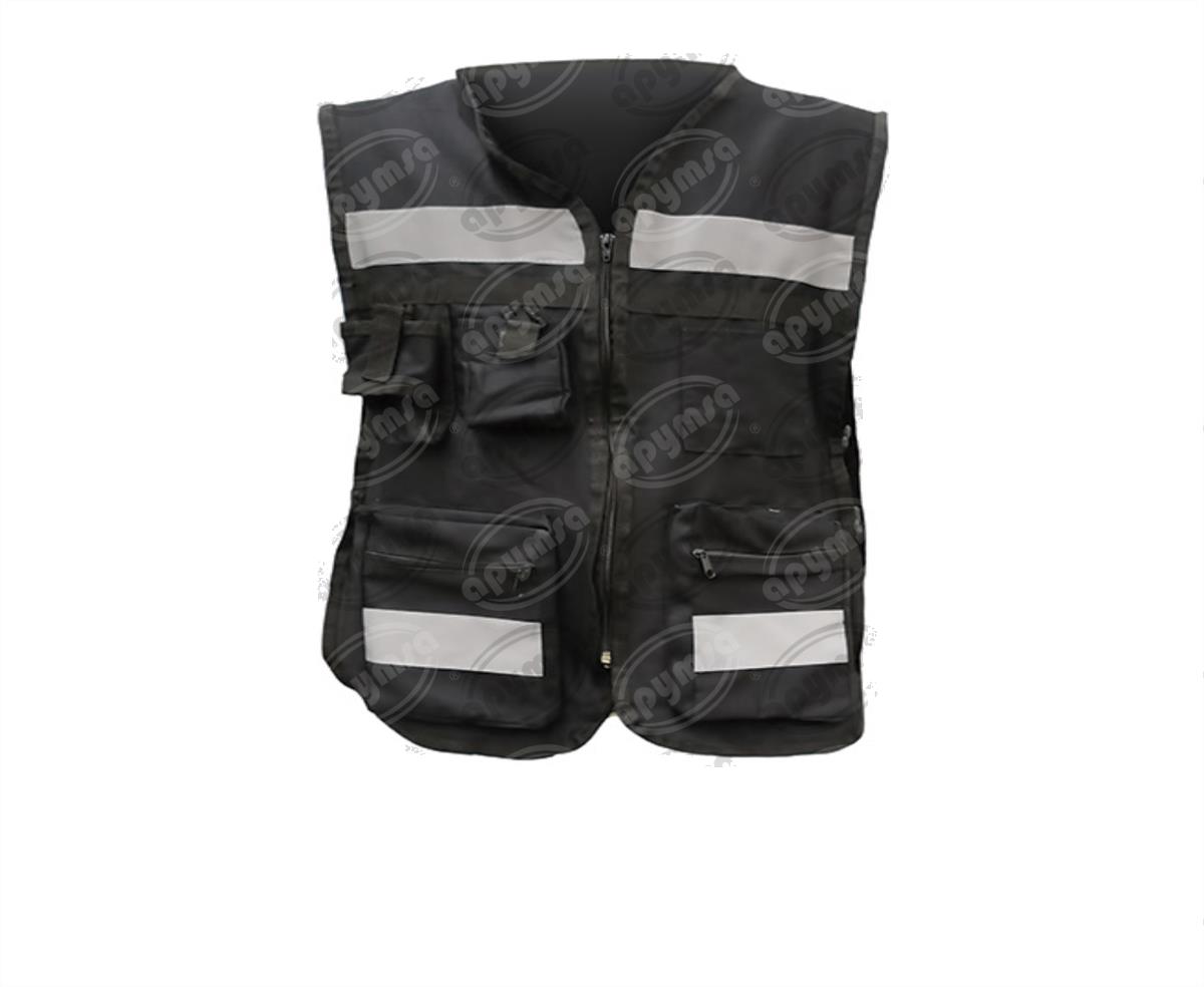 CHALECO BRIGADISTA 100% ALGODÓN NEGRO UNITALLA APYMSA SAFETY CTB100-NEG 