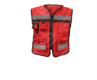 CHALECO BRIGADISTA 100% ALGODÓN ROJO UNITALLA APYMSA SAFETY CTB100-R 