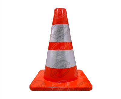 CONO SEÑALIZACION FLUORESCENTE DE 45 CM. C/ DOS REFLEJANTE B NARAN APYMSA SAFETY CICH40N-2RF 