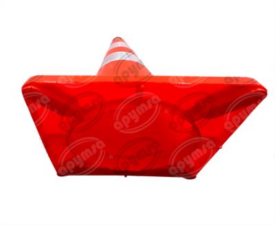 CONO SEÑALIZACION FLUORESCENTE DE 71 CM. C/ DOS REFLEJANTE B NARAN APYMSA SAFETY CICH70N-2RF 