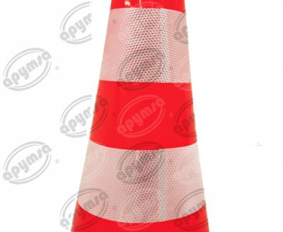 CONO SEÑALIZACION FLUORESCENTE DE 71 CM. C/ DOS REFLEJANTE B NARAN APYMSA SAFETY CICH70N-2RF 