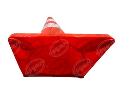 CONO SEÑALIZACION FLUORESCENTE DE 71 CM. C/ DOS REFLEJANTE B NARAN APYMSA SAFETY CICH70N-2RF 