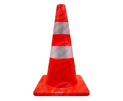 CONO SEÑALIZACION FLUORESCENTE DE 71 CM. C/ DOS REFLEJANTE B NARAN APYMSA SAFETY CICH70N-2RF 