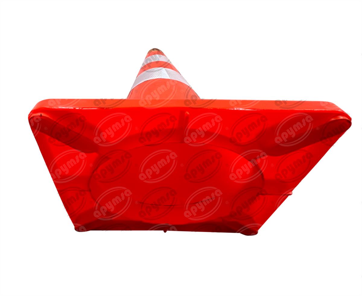 CONO SEÑALIZACION FLUORESCENTE DE 71 CM. C/ DOS REFLEJANTE B NARAN APYMSA SAFETY CICH70N-2RF 