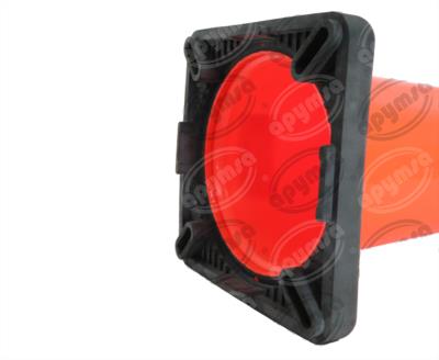 CONO SEÑALIZACION FLUORESCENTE DE 91 CM. C/DOS REFLEJANTE B NEGRA APYMSA SAFETY CICH90-2RF 