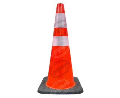 CONO SEÑALIZACION FLUORESCENTE DE 91 CM. C/DOS REFLEJANTE B NEGRA APYMSA SAFETY CICH90-2RF 