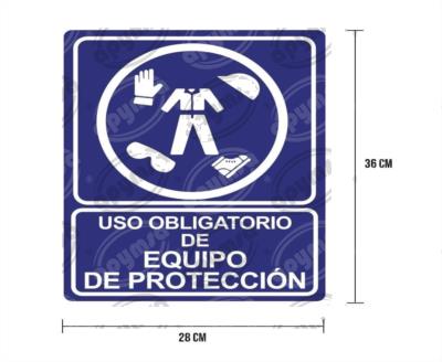 CARTEL INFORMATIVO USO OBLIGATORIO DE EQUIPO DE PROTECCION APYMSA SAFETY 9 