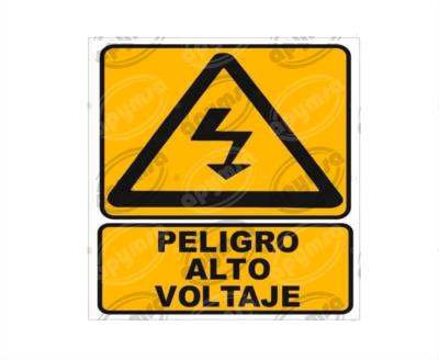CARTEL INFORMATIVO PELIGRO ALTO VOLTAJE APYMSA SAFETY 23 