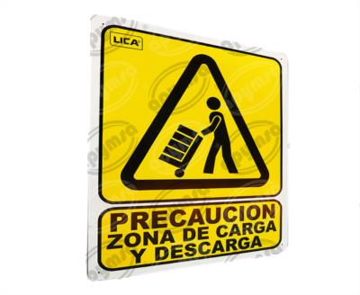 CARTEL INFORMATIVO PRECAUCION ZONA DE CARGA Y DESCARGA APYMSA SAFETY 101 