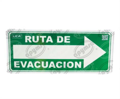 CARTEL INFORMATIVO RUTA DE EVACUACION DERECHA APYMSA SAFETY 185 
