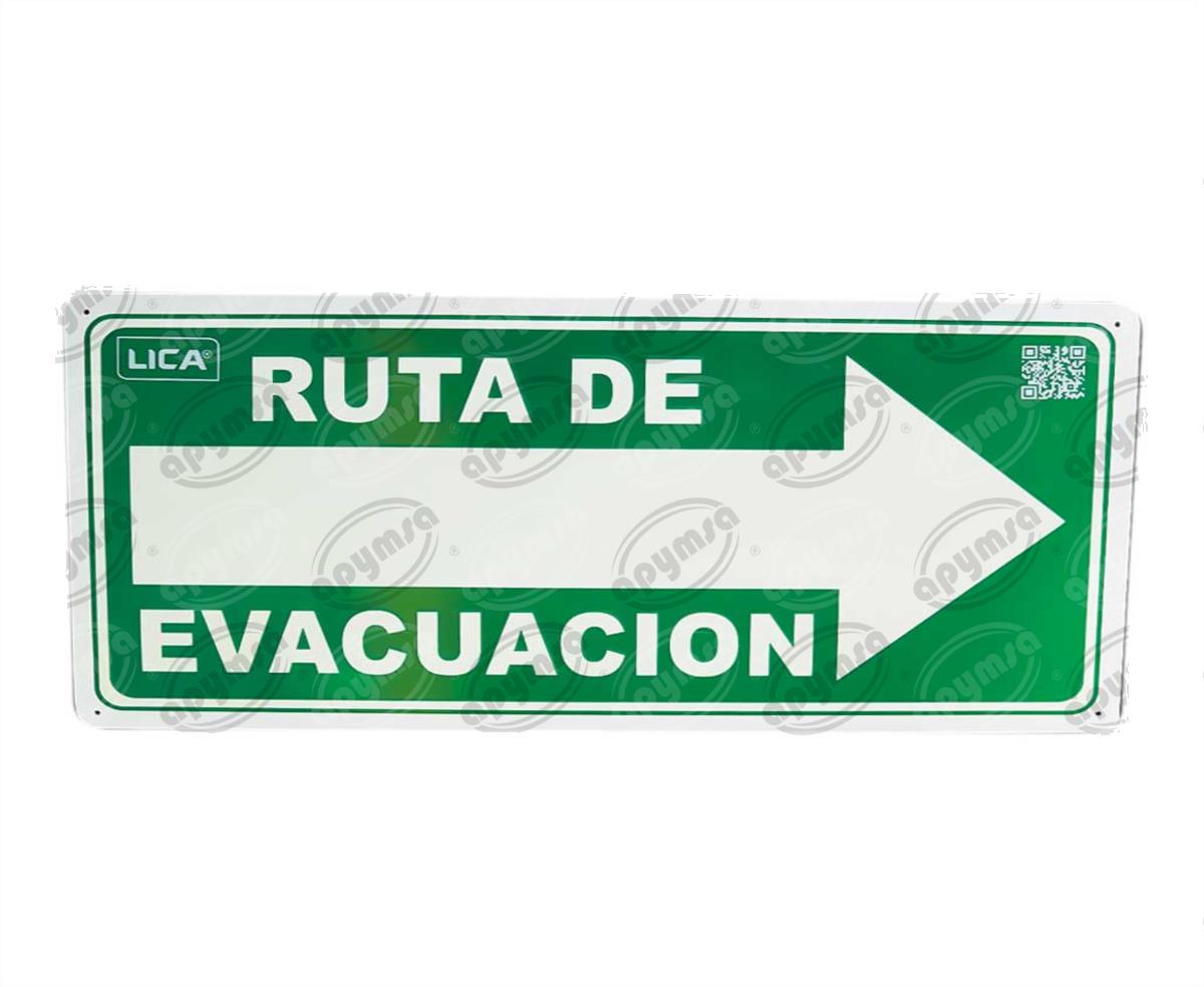 CARTEL INFORMATIVO RUTA DE EVACUACION DERECHA APYMSA SAFETY 185 