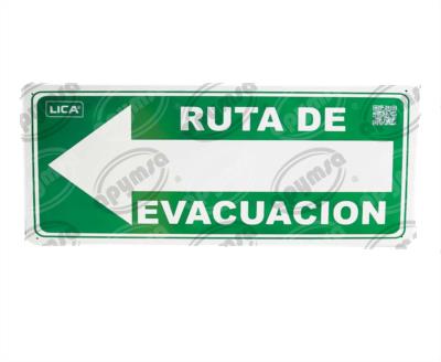 CARTEL INFORMATIVO RUTA DE EVACUACION IZQUIERDA APYMSA SAFETY 186 