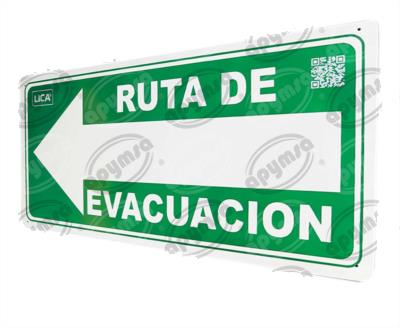 CARTEL INFORMATIVO RUTA DE EVACUACION IZQUIERDA APYMSA SAFETY 186 