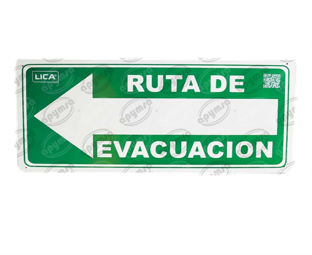 CARTEL INFORMATIVO RUTA DE EVACUACION IZQUIERDA APYMSA SAFETY 186 
