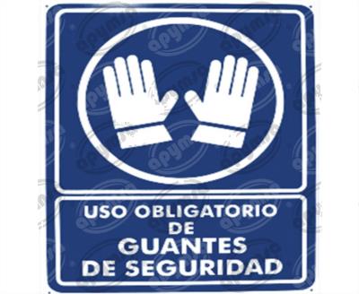 CARTEL INFORMATIVO USO OBLIGATORIO DE GUANTES APYMSA SAFETY 17G 