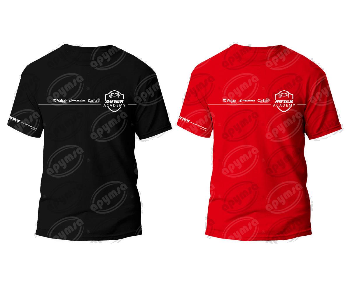 PLAYERA CUELLO REDONDO NEGRA O ROJA AUTEX  MED 