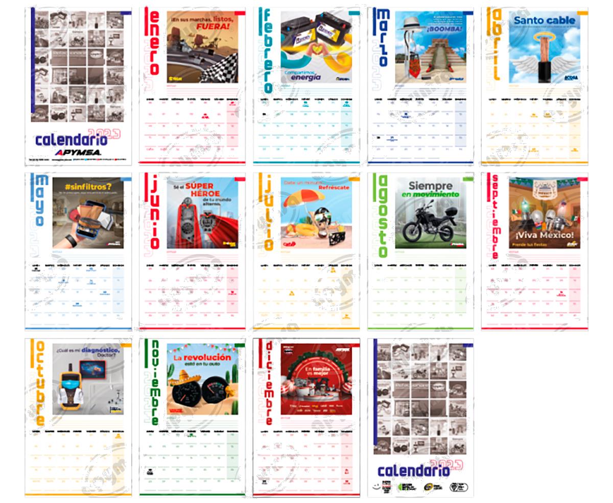 CALENDARIO PUBLICITARIO PARED 2023  APYMSA 