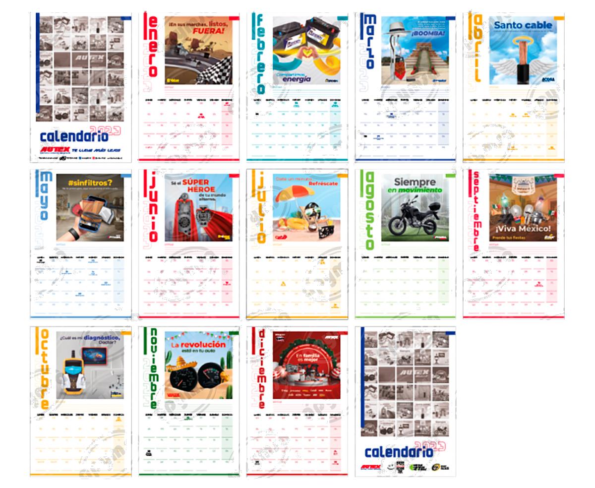 CALENDARIO PUBLICITARIO PARED  AUTEX 