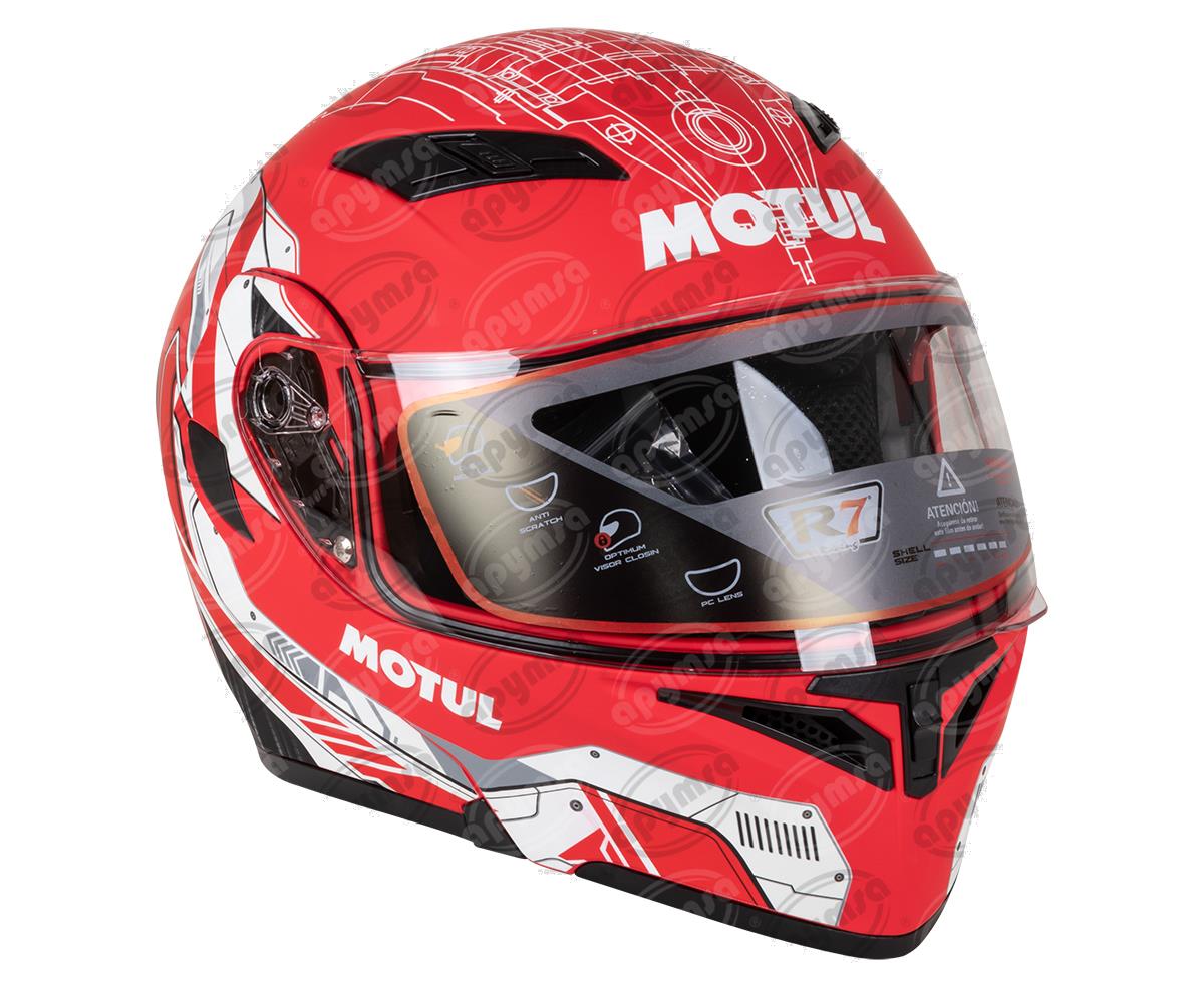 CASCO ABATIBLE PUBLICITARIO  MOTUL DOT ROJO L 